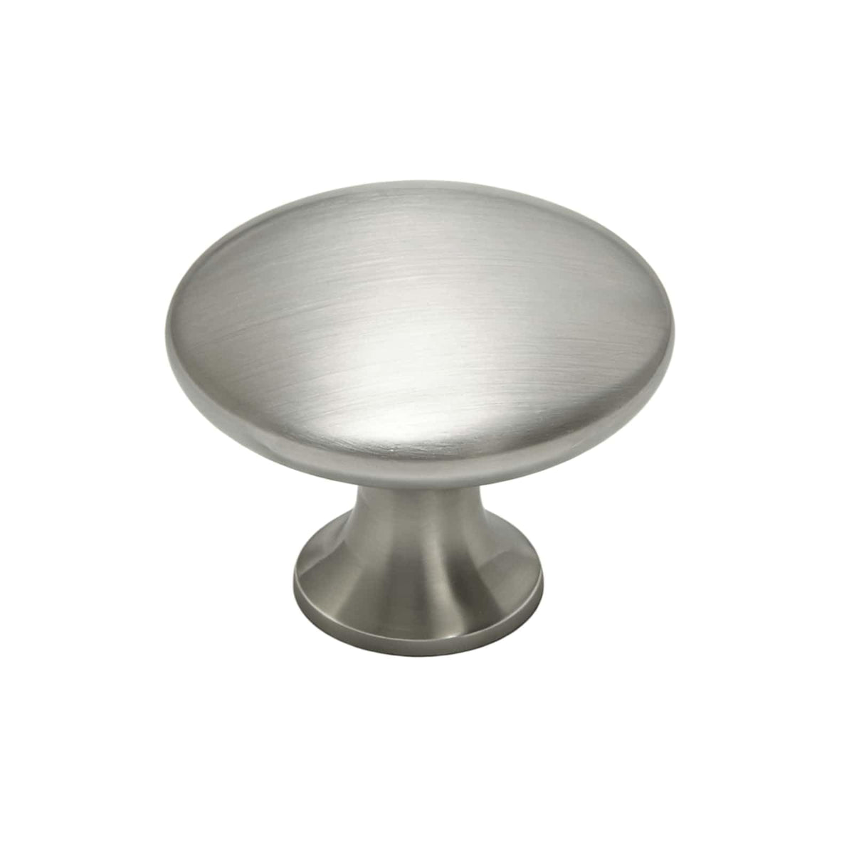 5 Pack Round Cabinet Knobs Brushed Nickel Finish, Single Hole Drawer Pulls, Classic Euro Style Furniture Hardware for Kitchen Cabinets, Dressers, Cupboards, Bathroom Vanity, Multiple Pack Options