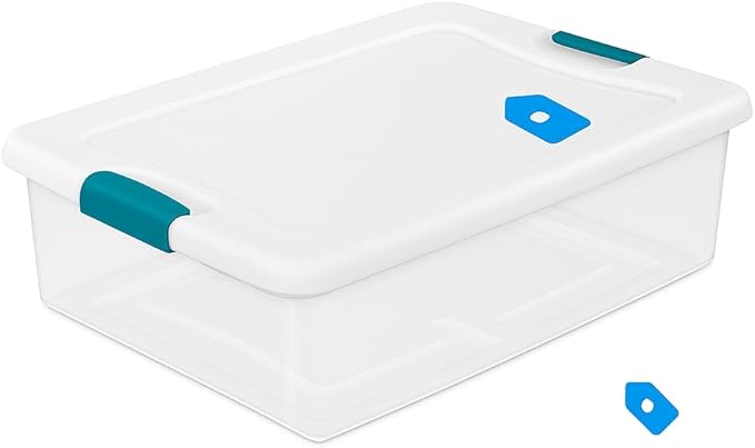 Latching Storage Box, See-Through Base, 32-Qt 14968006