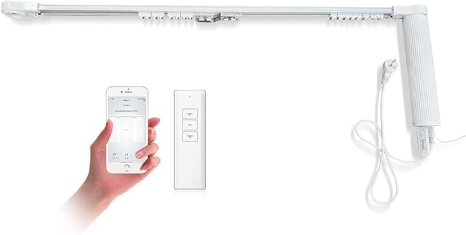 OlideSmart DIY WiFi Smart Automatic Curtain Motor Track System, Automatic Curtain Motor, Blinds Tracks, Length can be Customized (White, 2.2m)