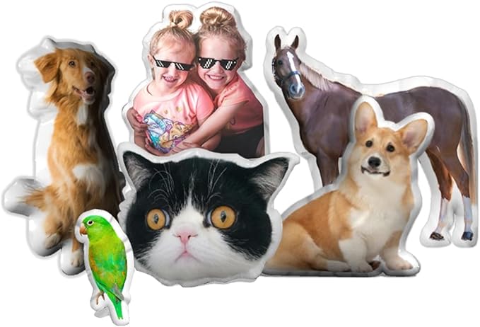 Custom 3D Pillow from Photo Personalized Pet Human Dog Cat Pillow Custom Shaped Pillow - Full Body or Only Head
