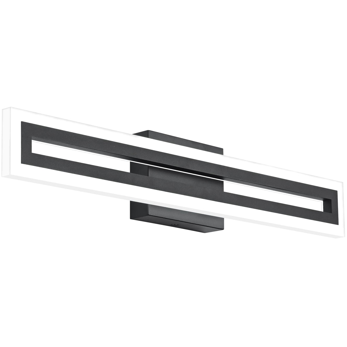 SOLFART 24 Inch Vanity Lights Bathroom Lights Over Mirror Bathroom Light Fixtures Black Led Modern Light Fixture 6000K