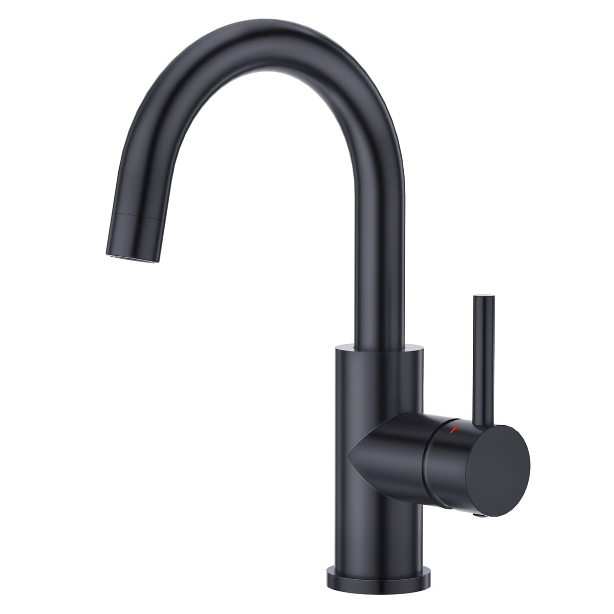 CREA Black Bathroom Faucet Brushed Nickel, Prep Wet Bar Sink Faucet Stainless Steel Single Hole Small Kitchen Faucet with 4 Inch Deck Plate, Mini Faucet Outdoor Tap for Farmhouse Vanity Sink Lavatory