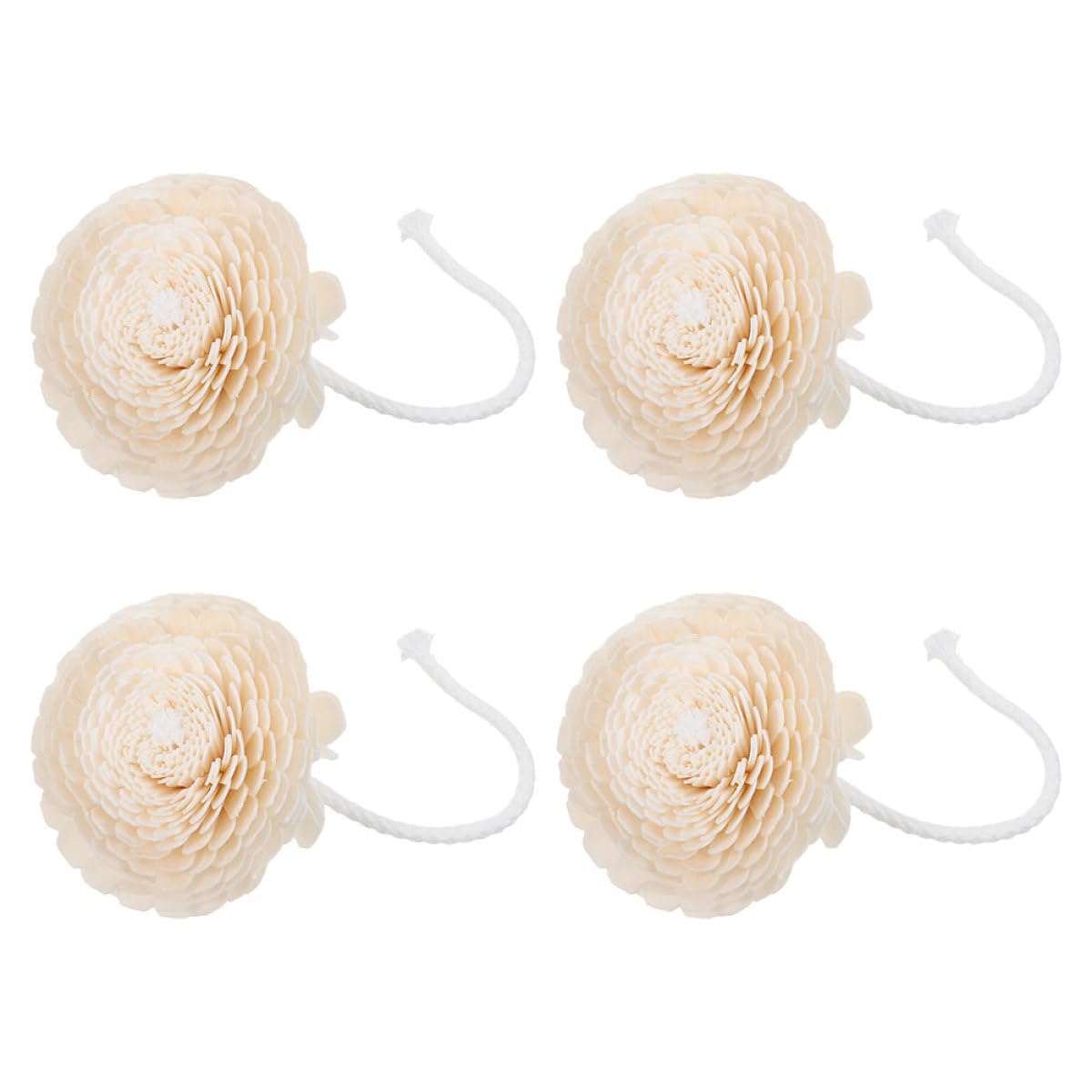Luxshiny 4pcs Aromatherapy Diffuser Replacement Cotton Rope Flower Heads Set for Essential Oil Reed Diffuser Fragrance Refill, Home Bedroom Bathroom Decoration