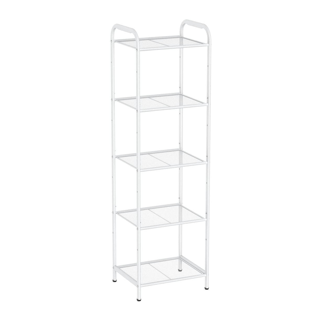 MAX Houser 5 Tier Standing Shelf Units for Kitchen Storage Rack, White