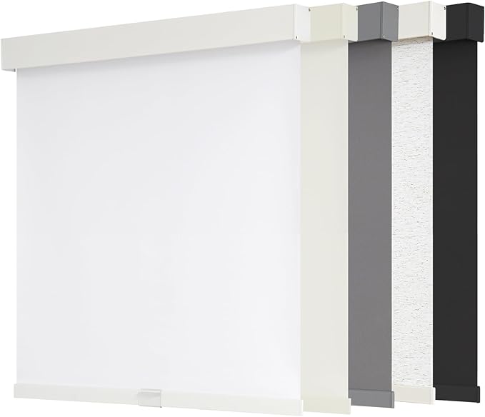 AOSKY Blackout Roller Shades Cordless Blinds for Windows, Free-Stop Shades with Valance, Thermal Insulated Fabric, UV Protection, Natural Woven Blinds for Home and Office (27.5" W x 72" H, White)