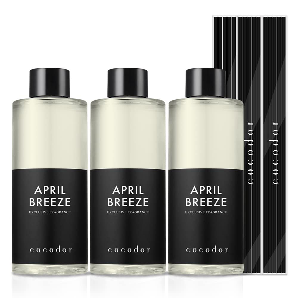 COCODOR Reed Diffuser Oil Refill/April Breeze /6.7oz / 3 Pack/Home Fragrance, Scented Oils, Oils for Reed Diffuser, Bathroom Home Decor
