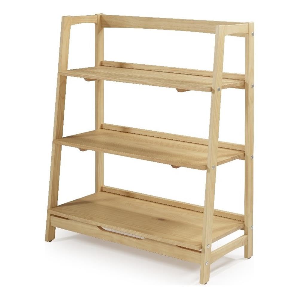 Camaflexi Mid Century Open Shelving Unit/Solid Wood/3 Shelves - Oak Finish