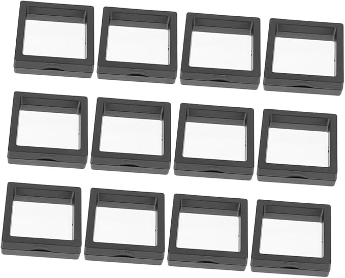 VALICLUD 20pcs Stackable Floating Jewelry Storage Holders Transparent Display Boxes for Rings Earrings Medals Organizer for Women