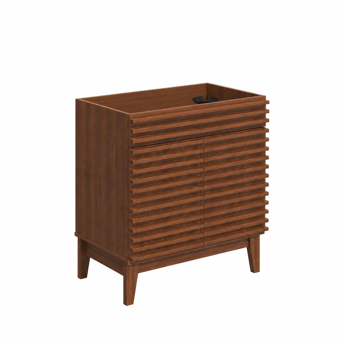 LUXEYARD 30 Inch Bathroom Vanity Base Cabinet, Walnut Freestanding Bathroom Storage Cabinet Base Only, Modern Wood Grain Vanity Cabinet with Solid Wood Legs and Soft Close Doors, Sink Not Included