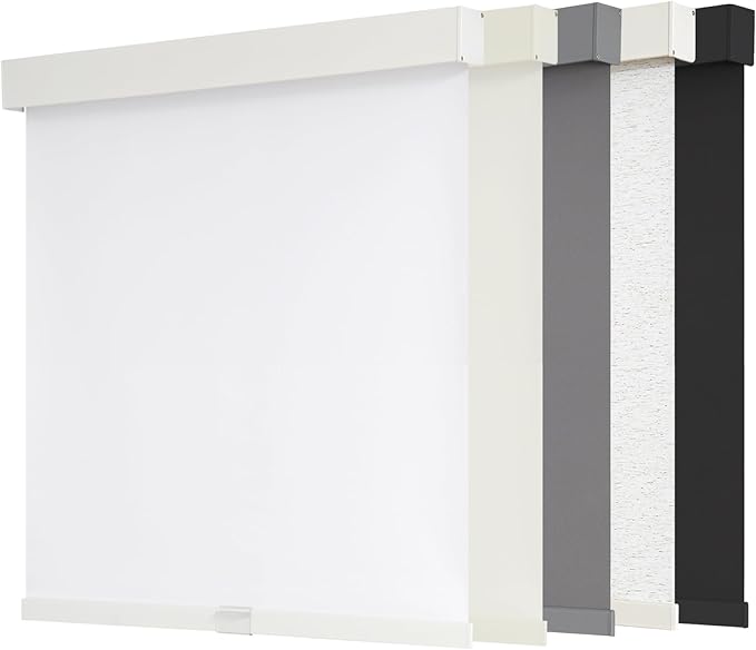 AOSKY Blackout Roller Shades Cordless Blinds for Windows, Free-Stop Shades with Valance, Thermal Insulated Fabric, UV Protection, Natural Woven Blinds for Home and Office (43" W x 72" H, White)