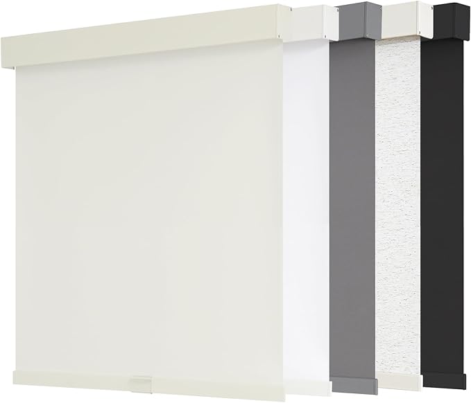 AOSKY Blackout Roller Shades Cordless Blinds for Windows, Free-Stop Shades with Valance, Thermal Insulated Fabric, UV Protection, Natural Woven Blinds for Home and Office (16" W x 72" H, Ivory)