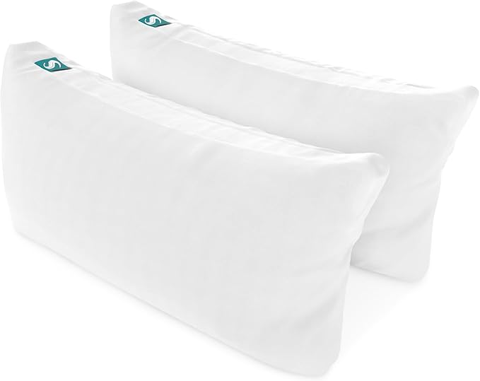Sleepgram 2-Pack Cooling Bed Pillows & Removable Cover for Sleeping Sets, King Size - Adjustable and Washable Bedding Pillow Set for Comfortable Sleep