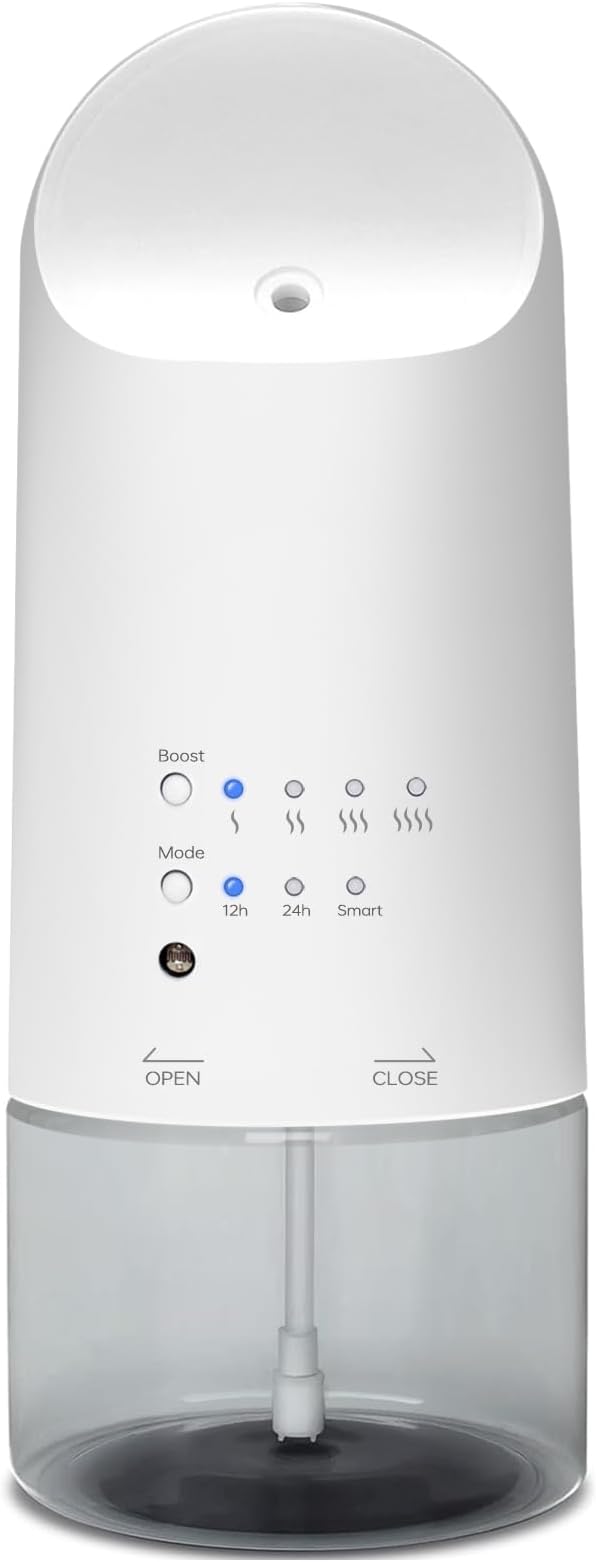 Plug-in Waterless Essential Oil Diffuser - 500 Sq.ft Coverage,Range Nano Mist Technology -160ML, Auto Day/Night Modes,Plug in Diffuser for Large Room, Spa, Office, Kid/Pet Safe - White