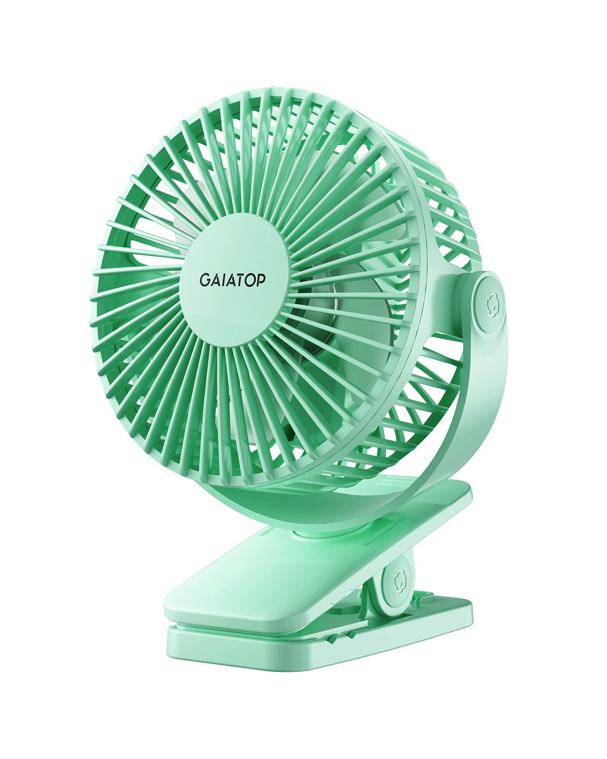 Gaiatop Portable Clip on Fan Battery Operated, Small Powerful 3 Speed Quiet 360° Rotate, USB Rechargeable Mini Personal Cooling Fan for Desk Table Home Office Stroller Camping Women Gifts Green