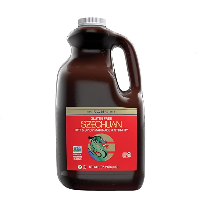 San-J - Spicy Gluten Free Szechuan Sauce - Non-GMO - 64 oz. Container