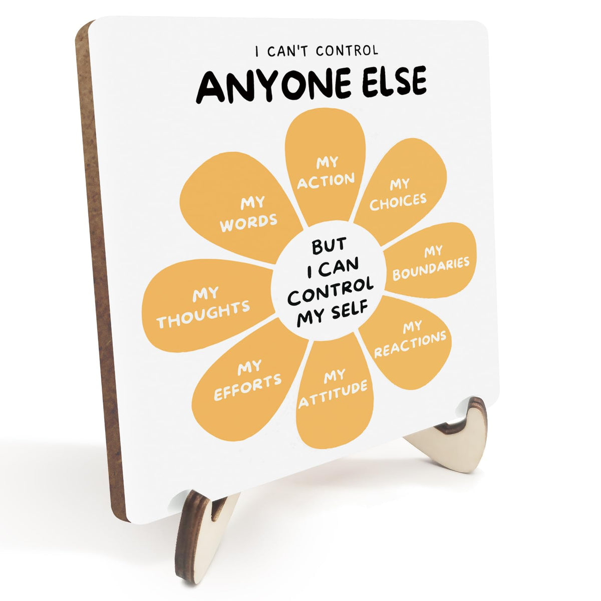 Decorative Desk Decor Mental Health Therapy Office Decor Plaque with Wooden Stand Inspirational Wood Sign for Home Office School Psychologist Counselor Psychology Calm Down Corner Table Shelf
