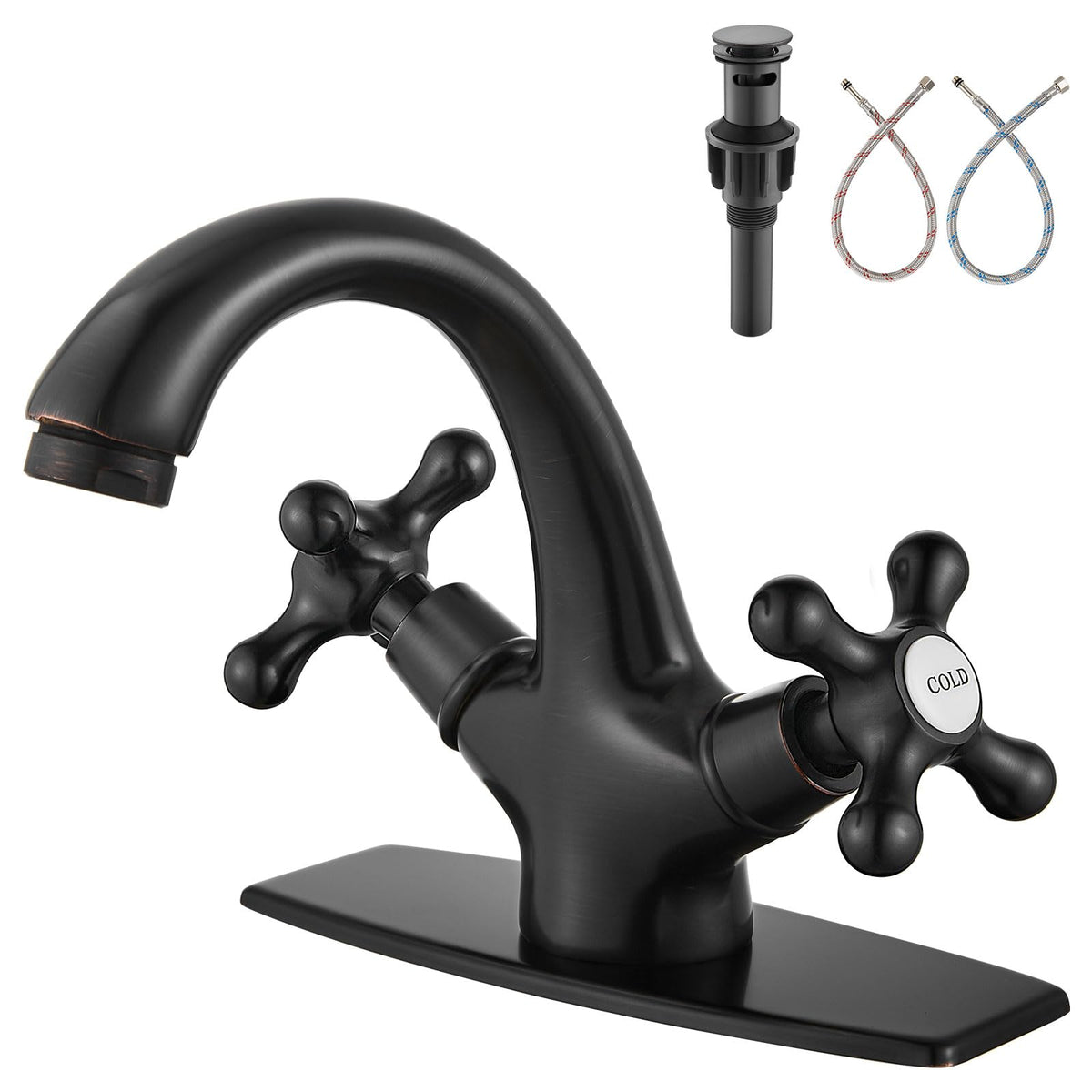 Aolemi Bathroom Sink Faucet 1 Hole or 3 Hole with Drain Oil Rubbed Bronze