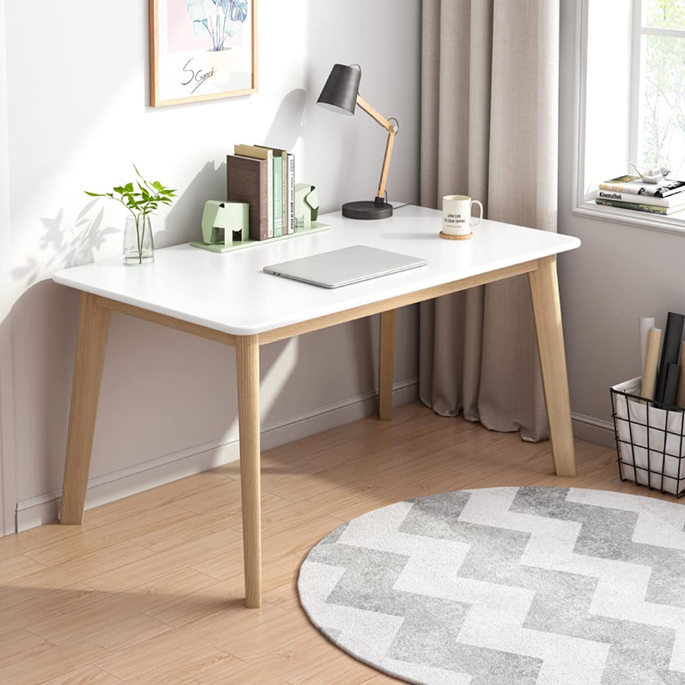 IOTXY Simple Wooden Writing Desk - 39" W PC Laptop Computer Table, White
