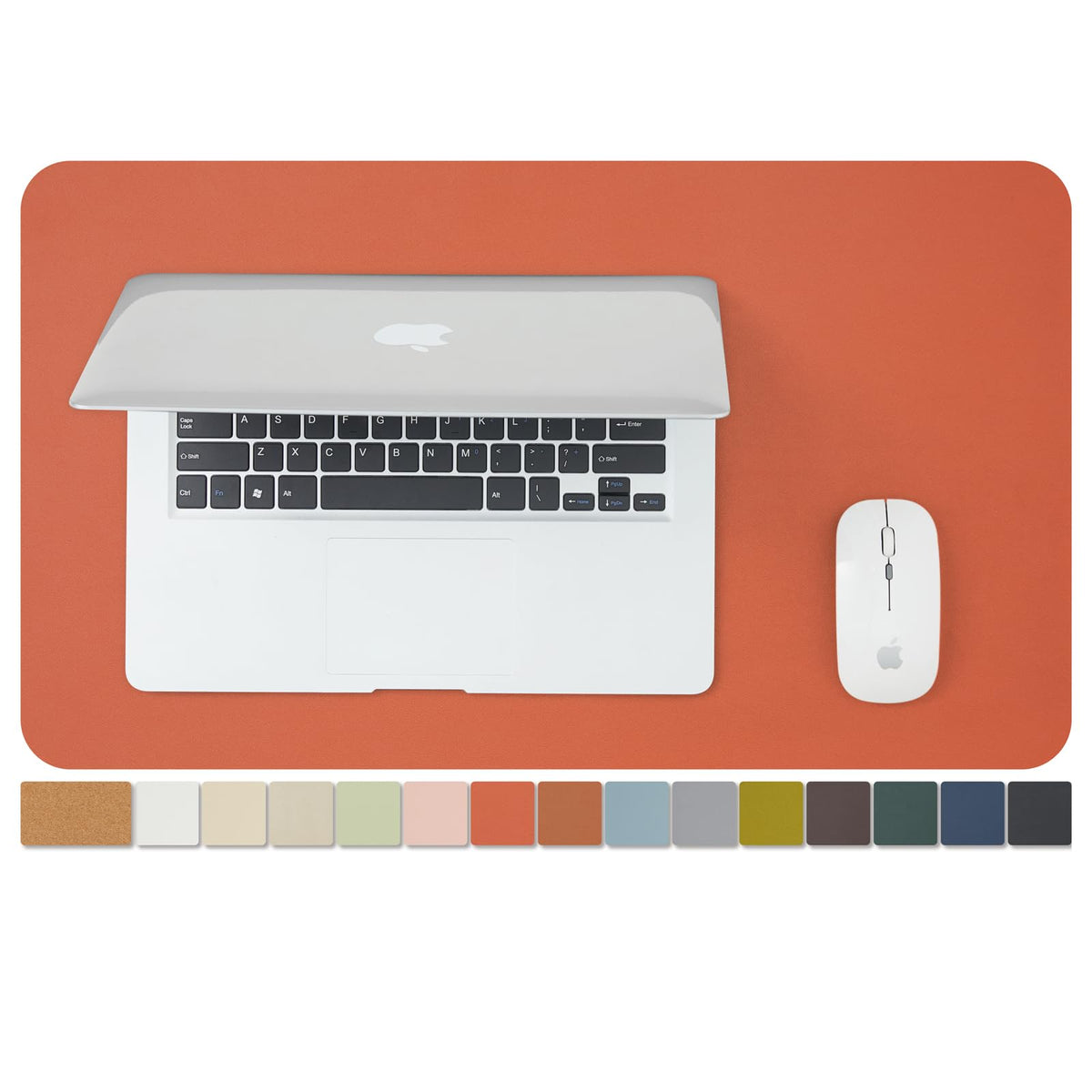 Cork Desk Mat - Small Dual-Sided Desk Pad for Office and Home - Desk Organization and Accessories - Ideal for Large Mouse Pad and Small Desk Mats on Top of Desks(Orange,23.6"x 13.8")