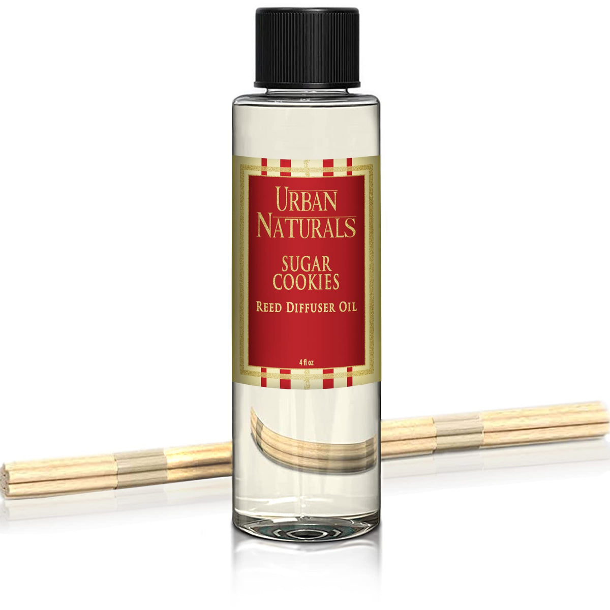 Urban Naturals Sugar Cookies Oil Reed Diffuser Refill with Free Set of Reed Sticks – Freshly-Baked, Buttery Cookie with Ginger Vanilla Frosting | Great Kitchen Scent | Made in the USA Vegan, 4 oz