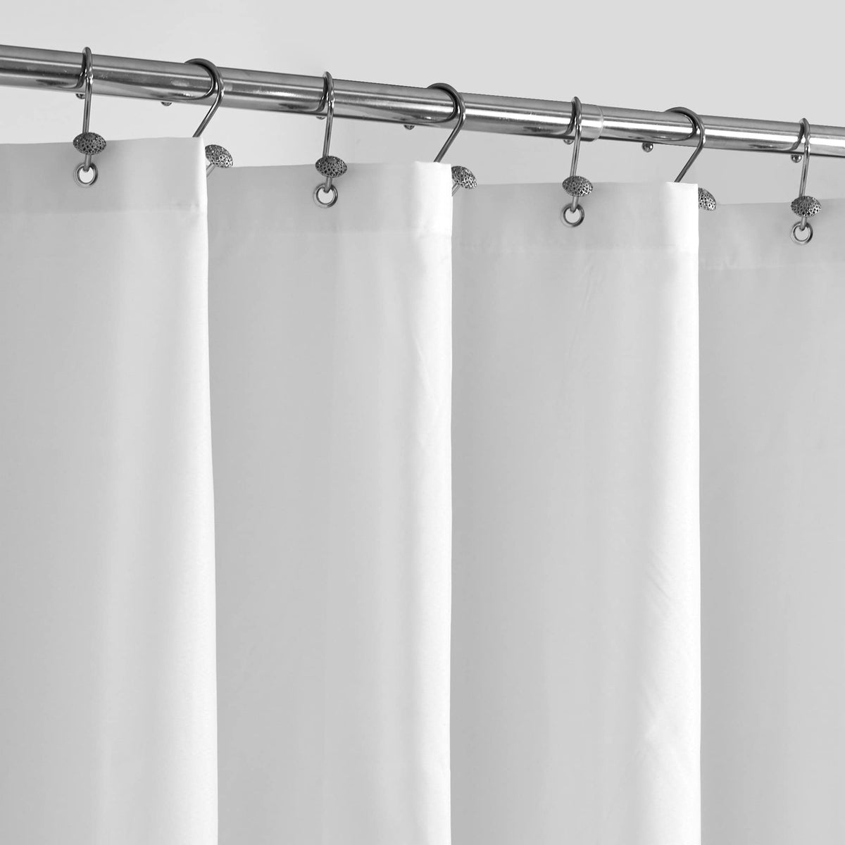 ALYVIA SPRING 72x66 Short Waterproof Fabric Shower Curtain or Liner White