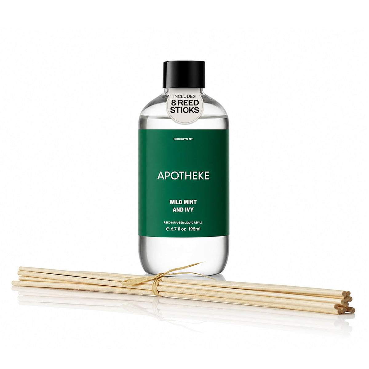 Apotheke Reed Diffuser Liquid Refill, Essential Oil - Wild Mint & Ivy