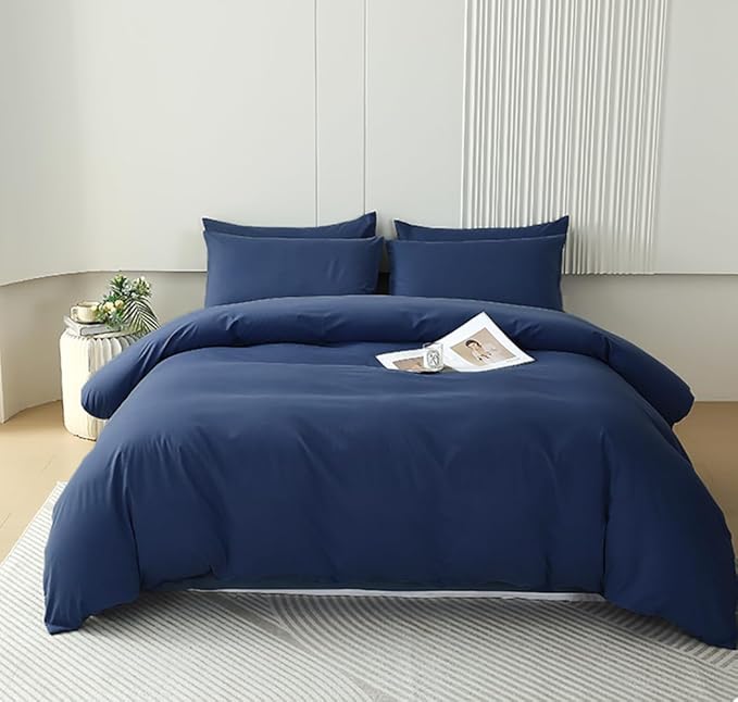 Houseri Navy Blue Comforter Set - Dark Blue Bedding Comforter for Toddler Boys - Twin Size, Classic, Soft