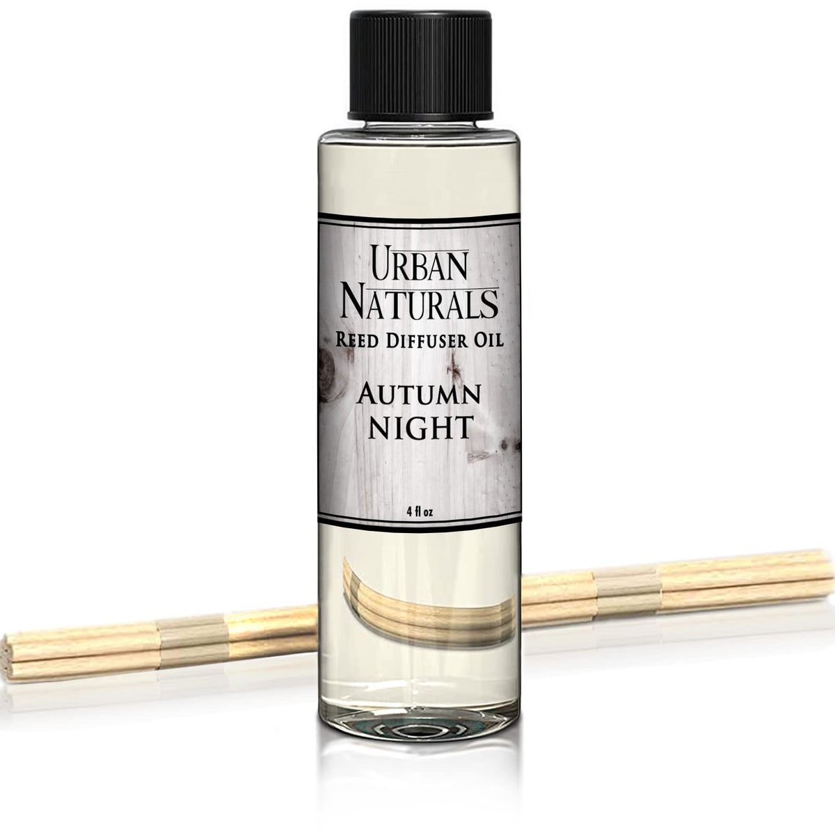 Urban Naturals Autumn Night Reed Diffuser Refill Oil with Free Set of Reed Sticks. Woodsy Fall Scent – Cinnamon, Nutmeg, Clove, Apple, Cedar & Sandalwood, 4 oz