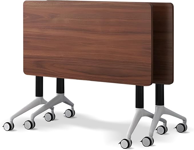 Conference Room Table with Flip-Top Design for Dynamic Meetings, Business Table Computer Desk with Heavy-Duty Frame,Foldable Seminar Meeting Tables for Home Office (2, A, 61IN)