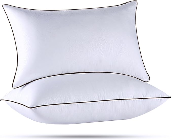 HUXMEYSON Pillows Standard Size Set of 2, Luxury Hotel Bed Pillows Set with Down Alternative Filling for Side and Back Sleepers