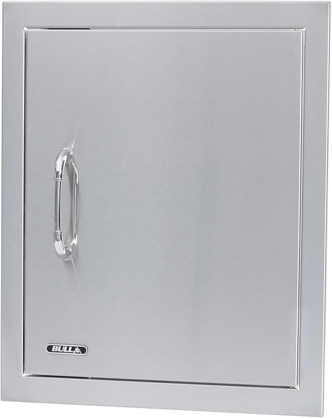 Bull Outdoor Products Premium Components for Outdoor Kitchen BBQ Island Vertical Stainless Steel Access Door with Reveal