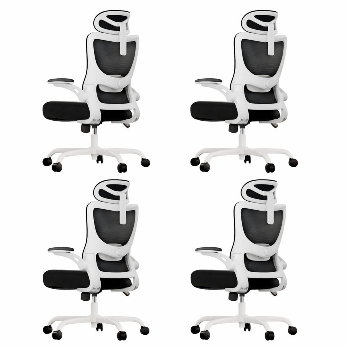 Marsail Ergonomic Office Chair with 3D Armrests, Pack of 4