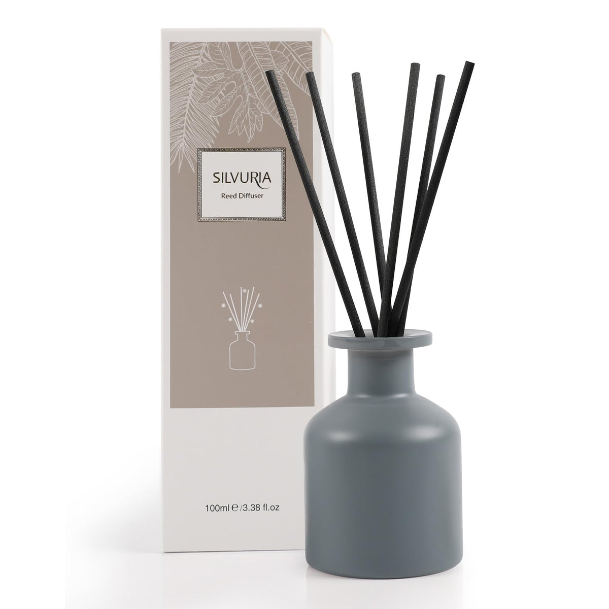 SILVURIA Bergamot & Sage Reed Diffuser Set,100ml(3.38 oz)