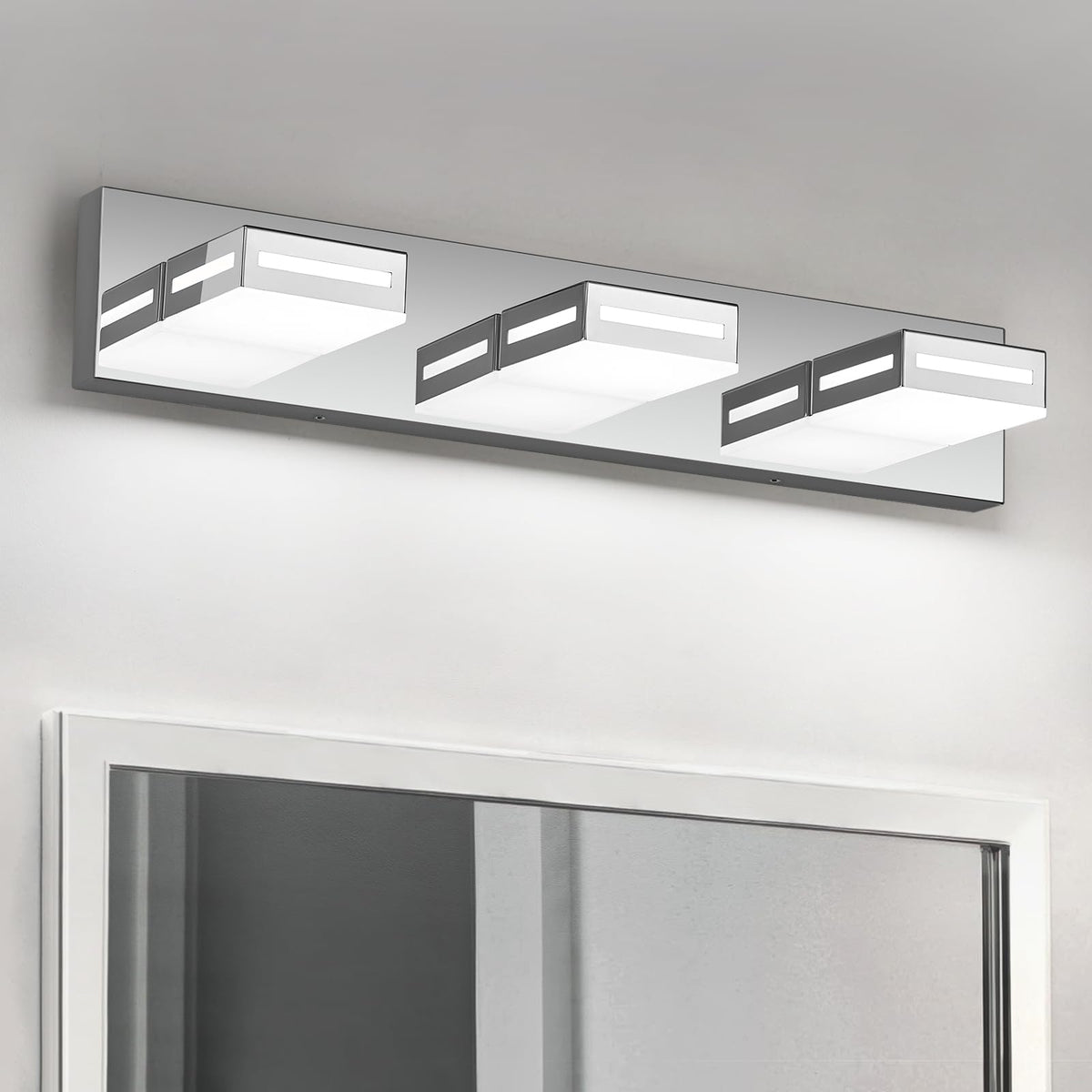 Donrao LED Bathroom Vanity Light Fixtures, 24-inch 3-Light Chrome