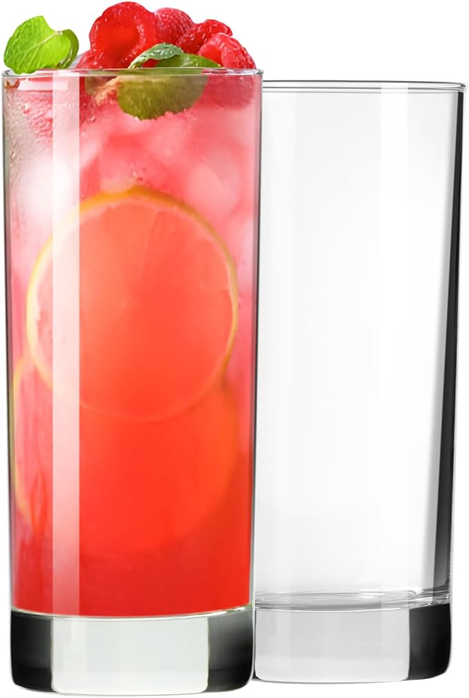 PARACITY Highball Glasses Set of 2, Drinking Glasses 10 Oz, Clear Glass Cups, Tall Tumbler Water Glasses, Glassware Set for Cocktail, Coffee, Mojitos