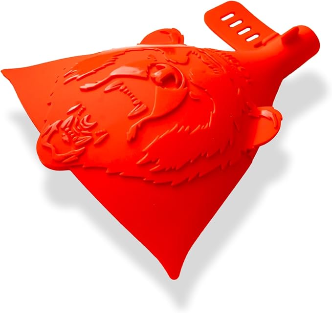 Grillbot Heat Resistant BBQ Heat Shield for Utensils, Protect Hands from Burns, Splatter & Flare-Ups, BPA-Free Silicone, Dishwasher Safe, Universal Fit, Perfect Grill Gift for Men (Red, Bear)