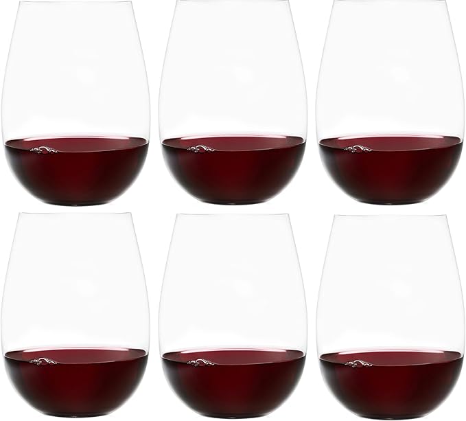 Improved Design of Our 2017 New York Times Best Stemless Glass – Set of 6 European-Made Stemless Wine Glasses, Reinforced Base for Added Stability & Premium Feel, Dishwasher-Safe, Lead-Free, 17 oz.