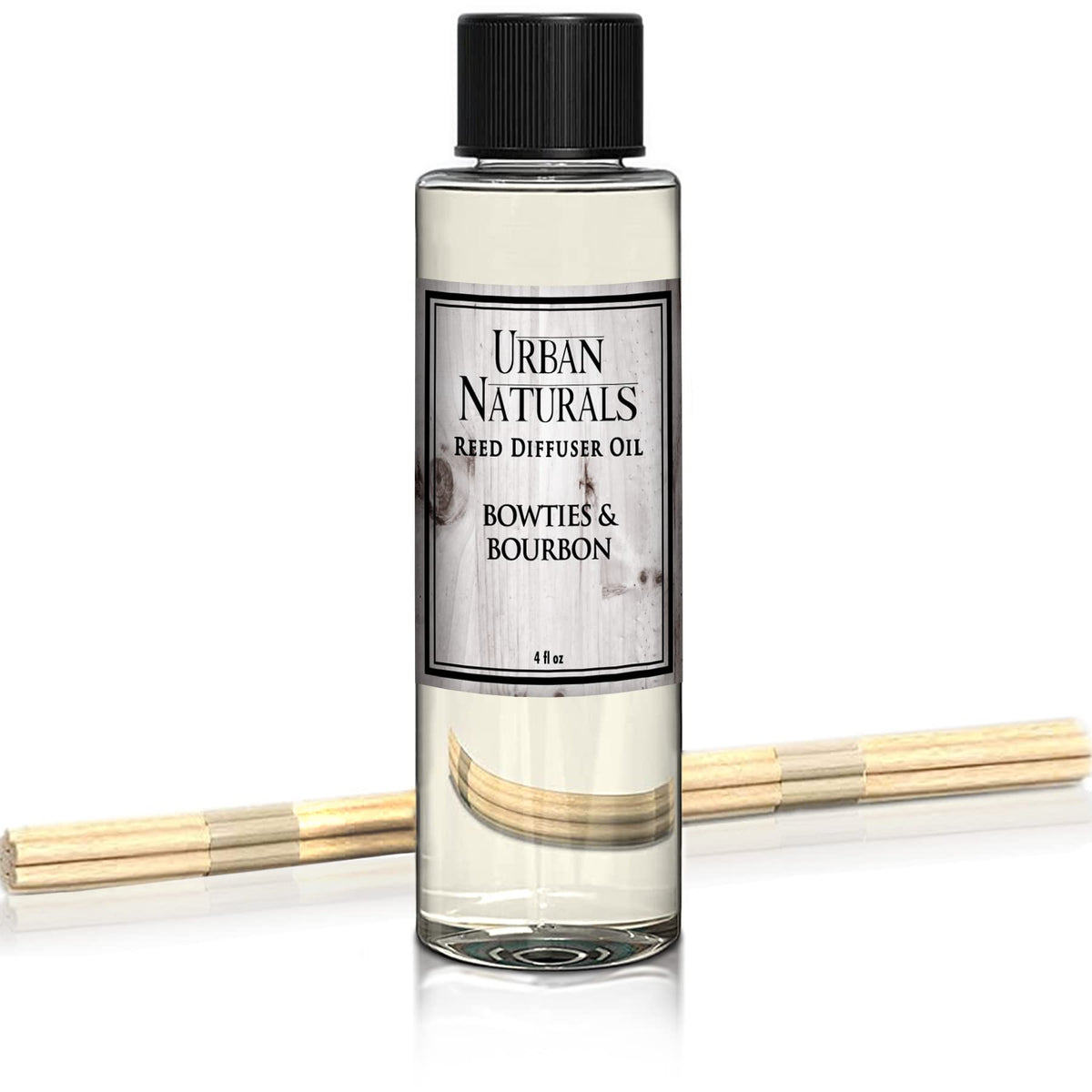 Urban Naturals Bowties & Bourbon Scented Oil Reed Diffuser Refill with Free Set of Reed Sticks. A Unisex Scent Blended with Dark Oak, Bergamot and Bourbon for a Fresh, Clean Smelling Home, 4 oz