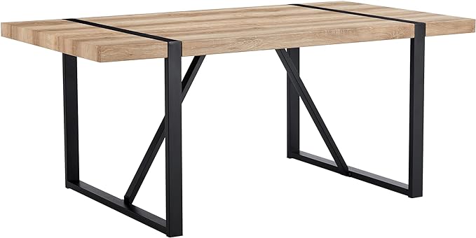 71'' Kitchen Table,Dinner Table for 6-8, Kitchen & Dining Room Tables,Wood Dining Table with Metal Legs for Living Room & Dining Room