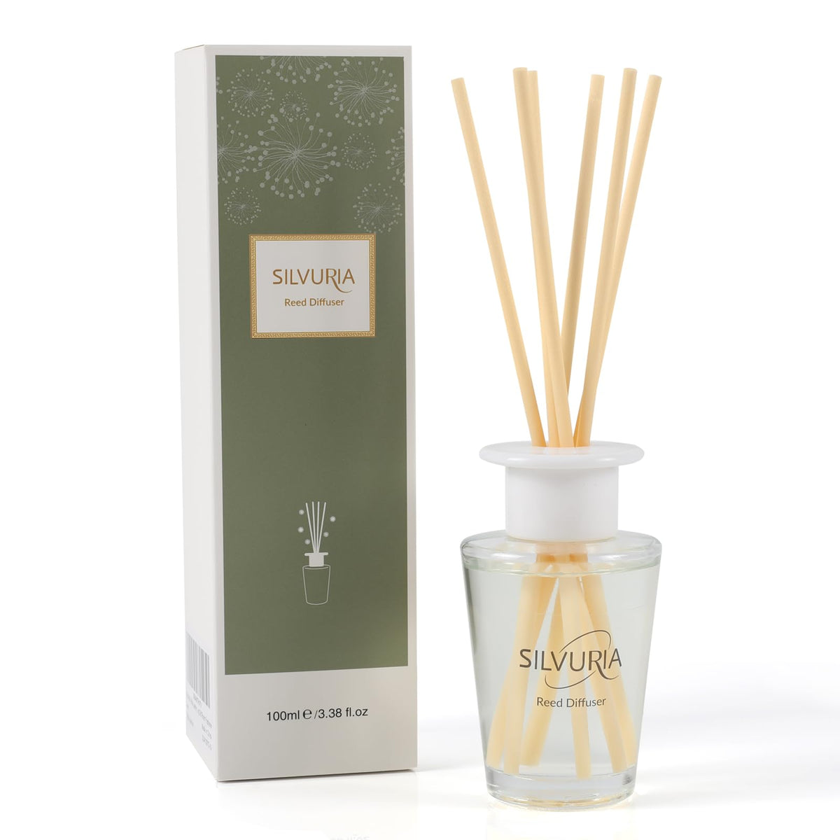 SILVURIA Lavender Vanilla Reed Diffuser Set,100ml(3.38oz)