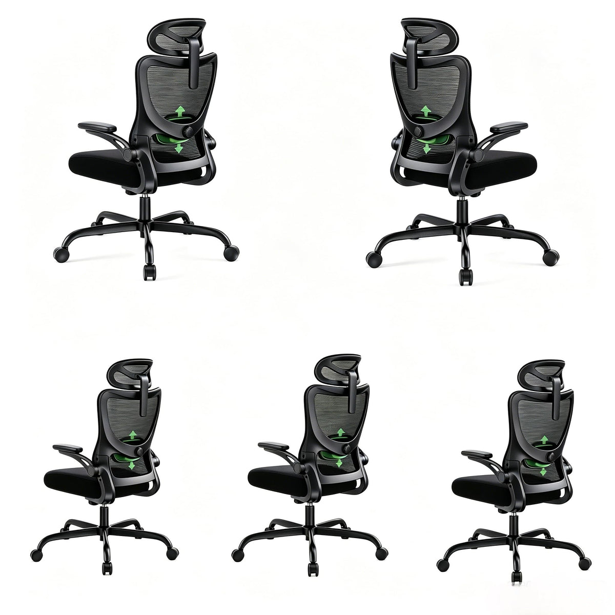 Marsail Ergonomic Office Chair with 3D Armrests, Pack of 5