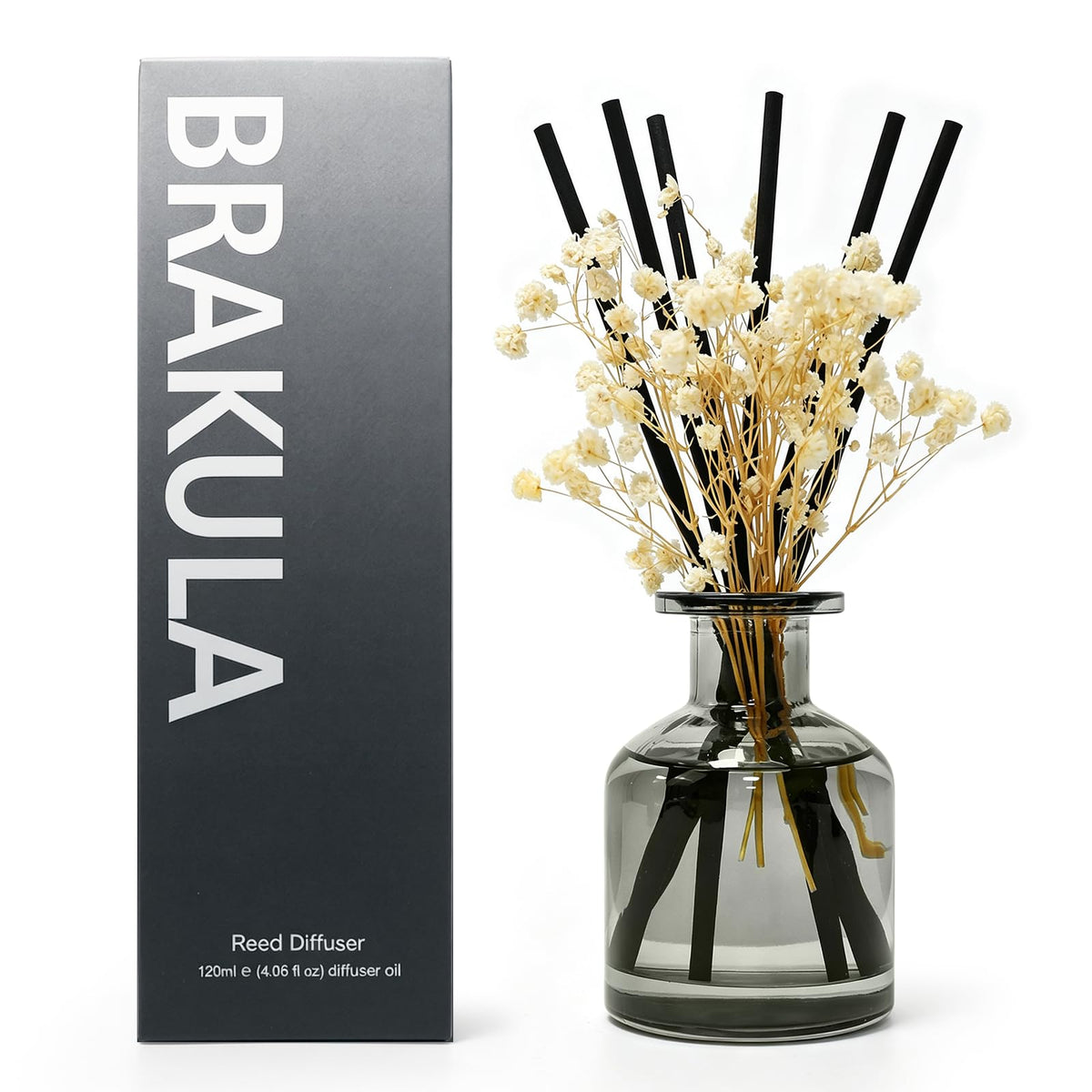 Brakula Reed Diffuser Set,Lavender Eucalyptus Scent,4.06fl oz Essential Oil