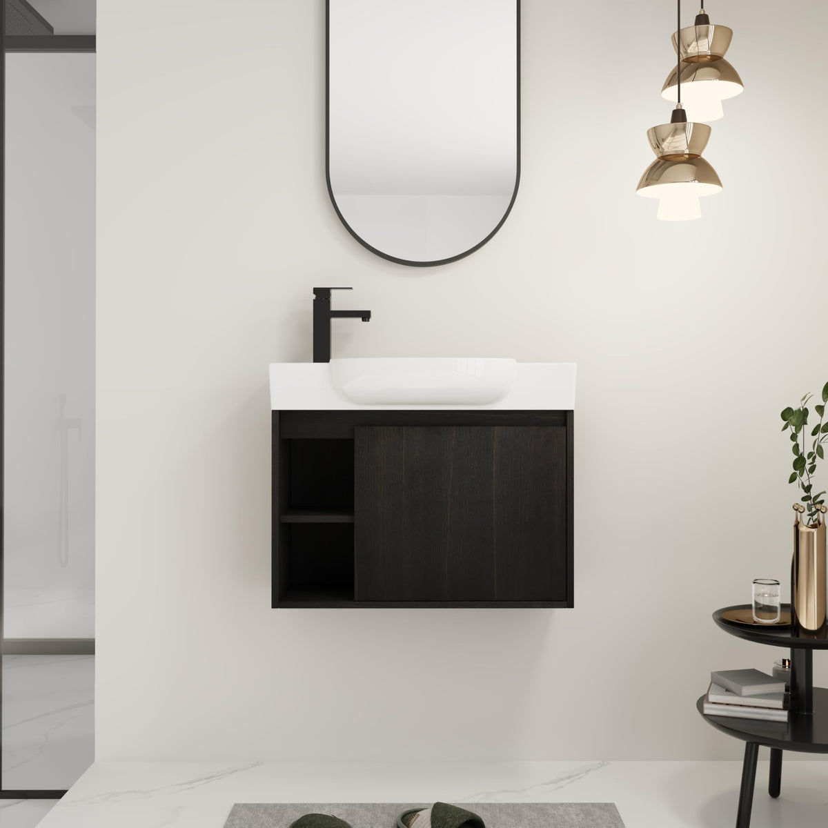 DRONOXIS 26" Bathroom Vanity,Wall-Mounted Vanity with Sink
