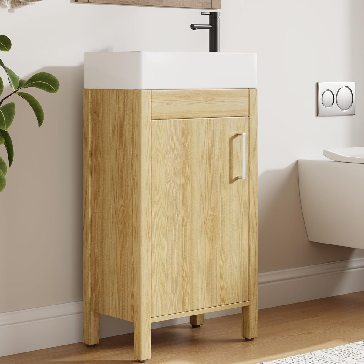 Garvee 16" Freestanding Bathroom Vanity with Sink for Small Space
