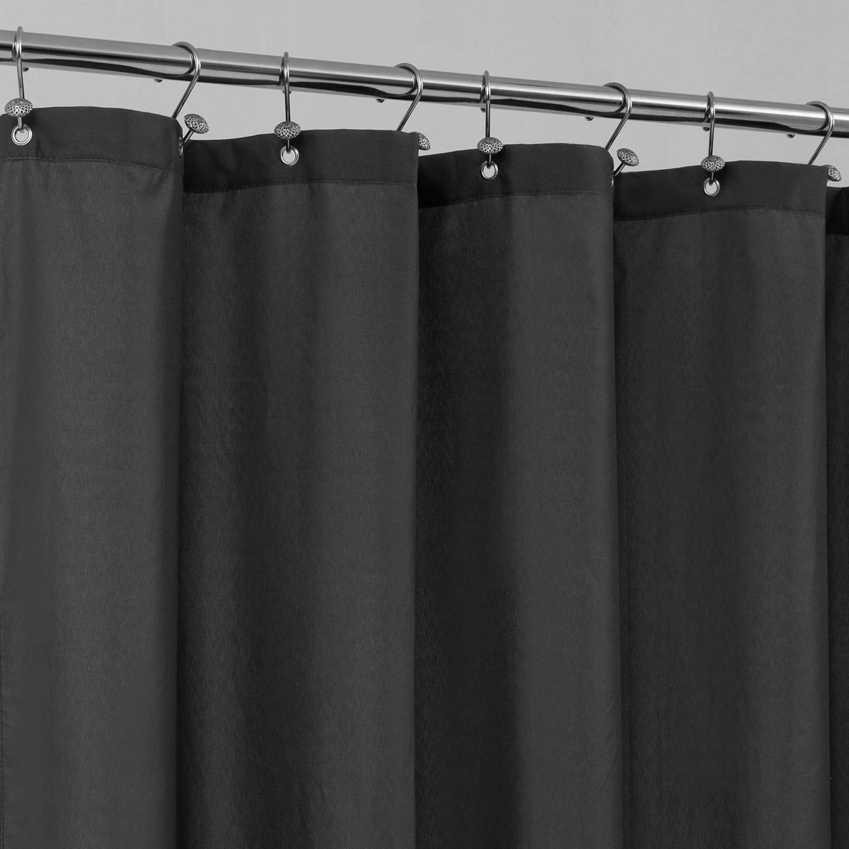 ALYVIA SPRING 54x78 Stall Waterproof Fabric Shower Curtain or Liner Black