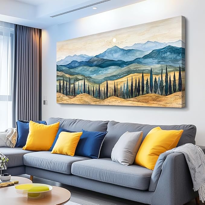 ZUITINGHUA Canvas Wall Art For Living Room Wall Decor For Bedroom Office Wall Decoration Mountains Landscape Painting Abstract Pictures Artwork Room Aesthetic Home Decor 20x40 In