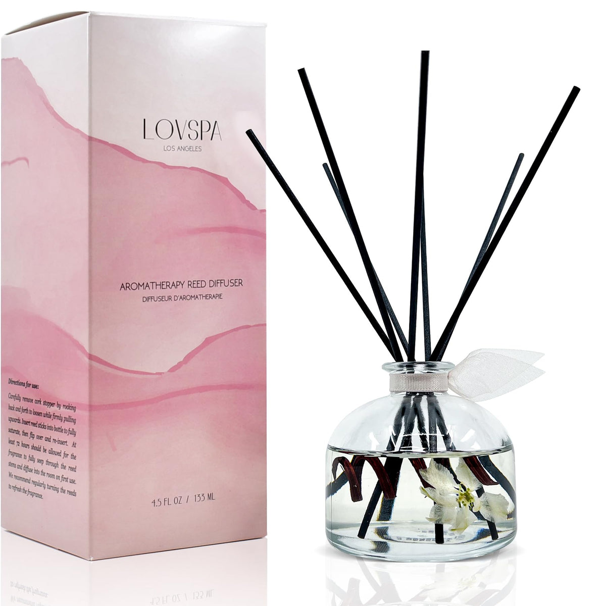 LOVSPA Reed Diffuser Set, Soothe Tahitian Vanilla Bean Scented Oil Diffuser with Sticks, Home Fragrance Accessories for Bathroom Shelf Decor, Aroma Diffusers for Home or Office Fall Decor, USA Made