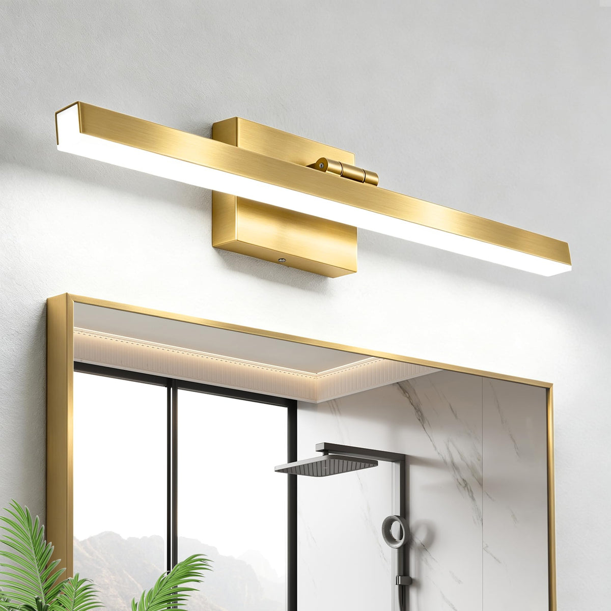 IZORRO Modern Bathroom Vanity Light 24 inch, Rotatable, 16W Dimmable Led Bathroom Light Fixture Over Mirror, Gold Vanity Light Bar (Cool White 6000K)