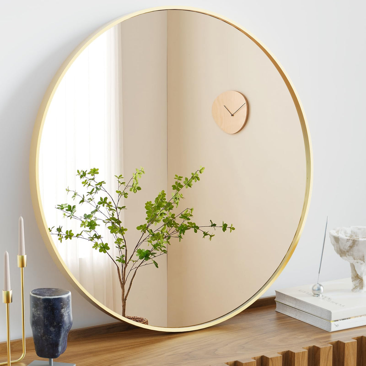 NEWBULIG 30 Inch Round Bathroom Mirror, Wall Mount Mirror