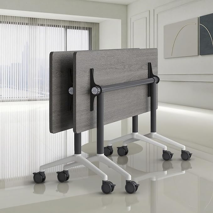 Folding Conference Room Tables, Seminar Conference Table Modern Flip Top Training Meeting Tables, Conference Room Table with Wheels for Home Office Classr,2 Pack 63inch